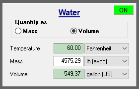 Water panel for liqueur recipe analyzer